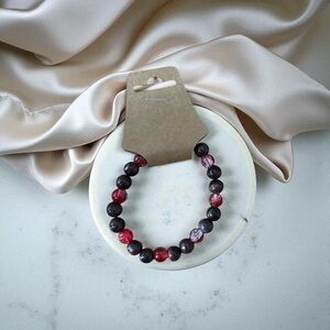 Women’s Healing Stones Bracelet for Protection and Grounding, Red and Brown